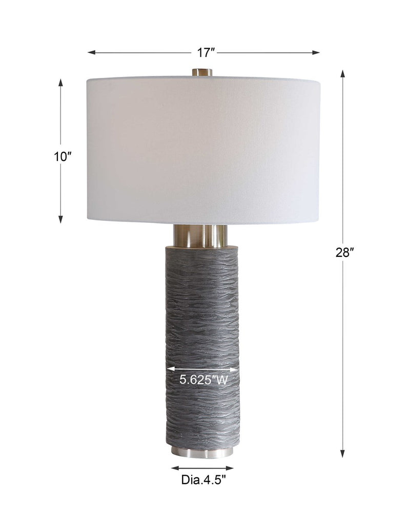 Strathmore Stone Gray Table Lamp - Bombay Mercantile