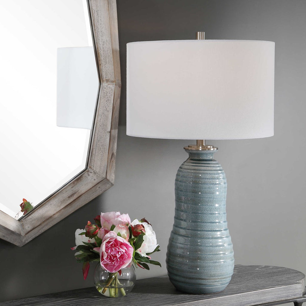 Zaila Light Blue Table Lamp - Bombay Mercantile