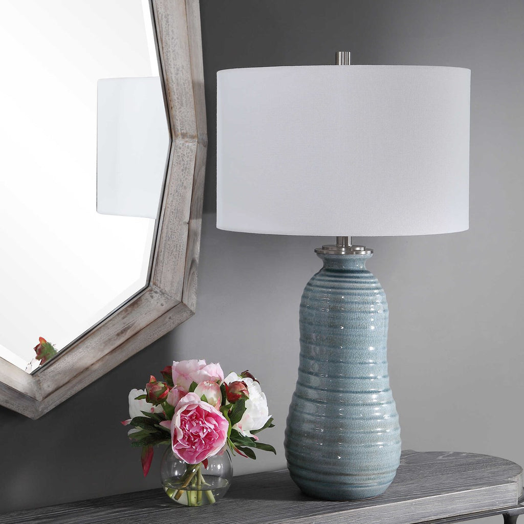 Zaila Light Blue Table Lamp - Bombay Mercantile