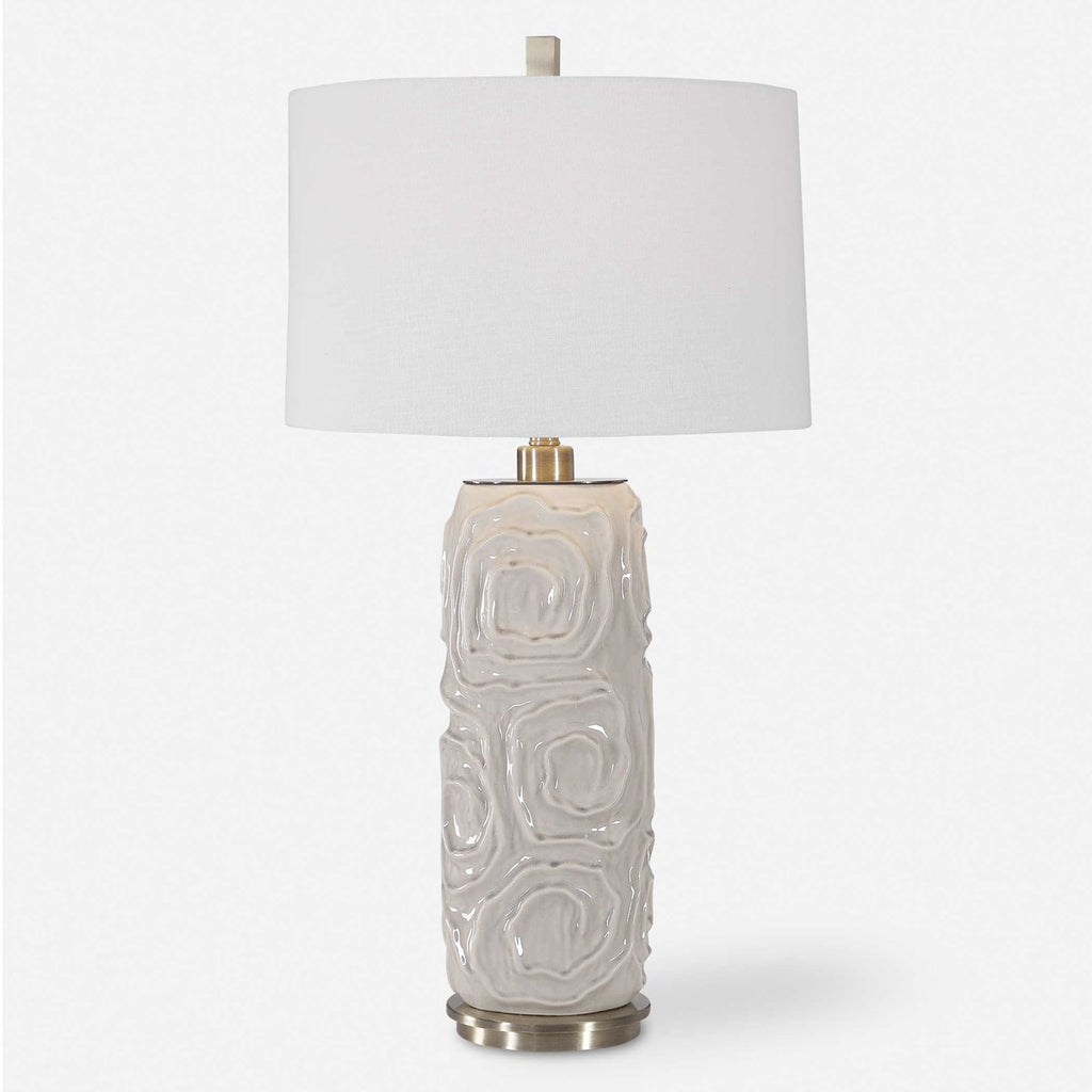 Zade Warm Gray Table Lamp - Bombay Mercantile