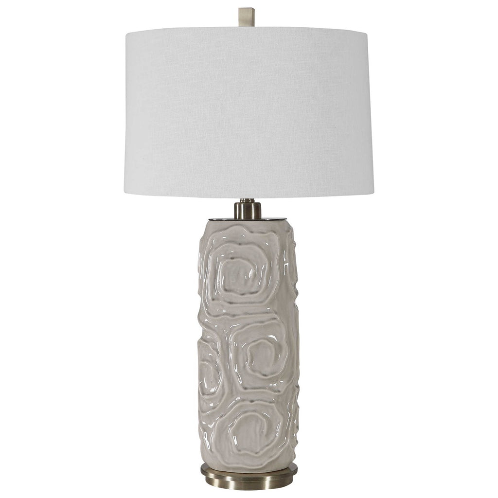 Zade Warm Gray Table Lamp - Bombay Mercantile
