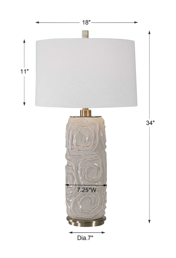 Zade Warm Gray Table Lamp - Bombay Mercantile