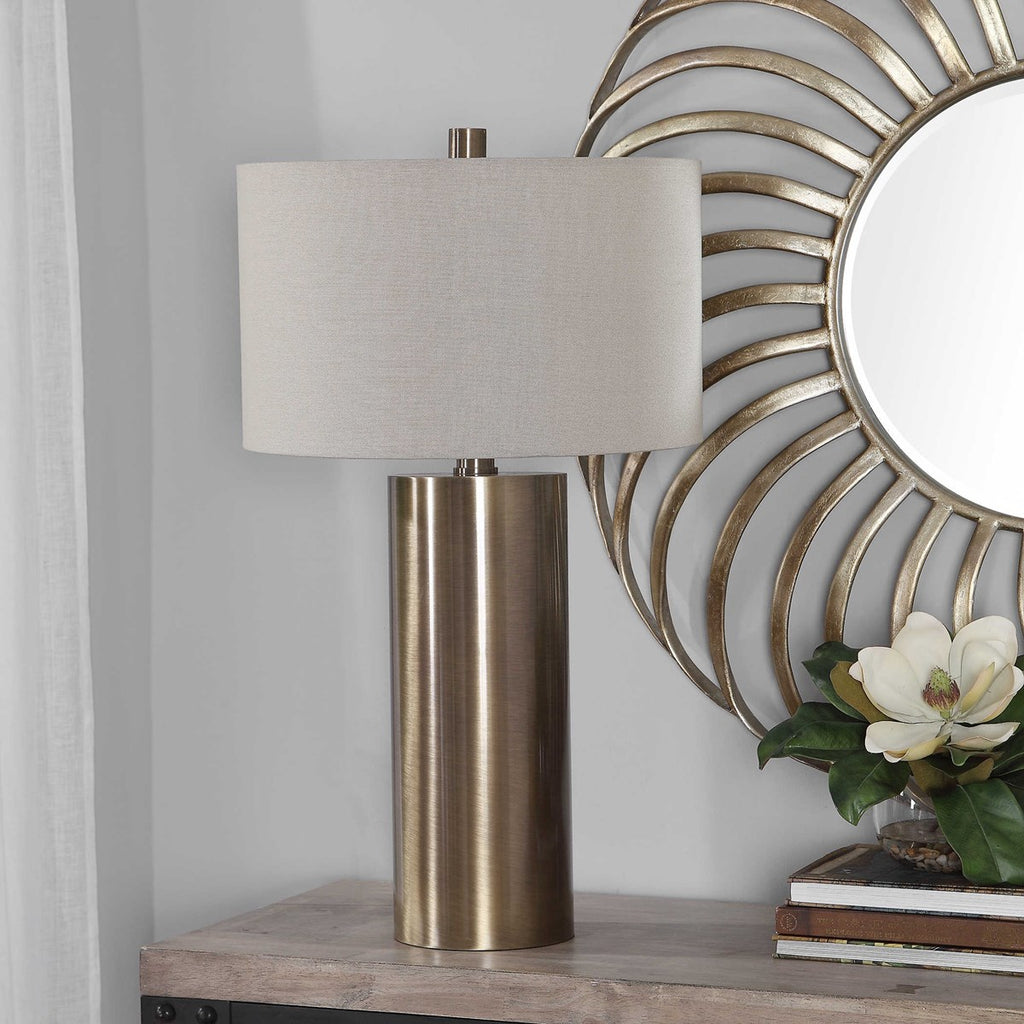 Taria Brushed Brass Table Lamp - Bombay Mercantile