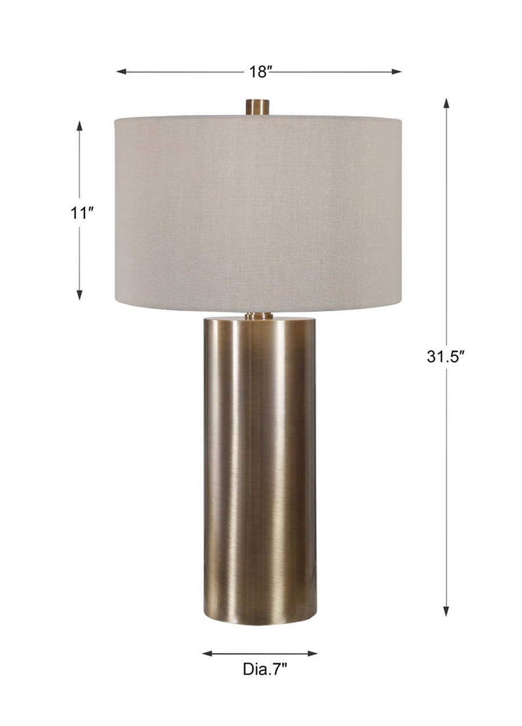 Taria Brushed Brass Table Lamp - Bombay Mercantile