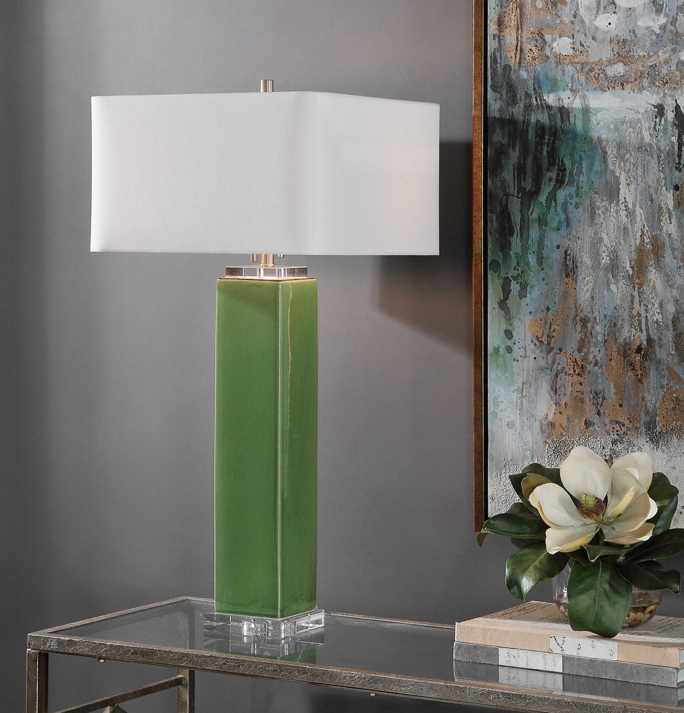 Aneeza Tropical Green Table Lamp - Bombay Mercantile