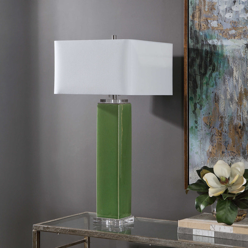 Aneeza Tropical Green Table Lamp - Bombay Mercantile