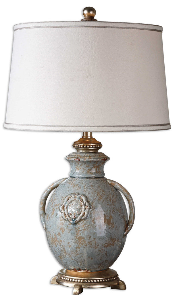 Cancello Blue Glaze Lamp - Bombay Mercantile