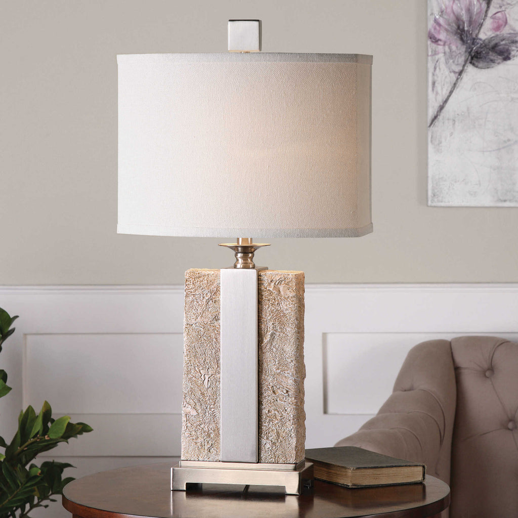 Bonea Stone Ivory Table Lamp - Bombay Mercantile