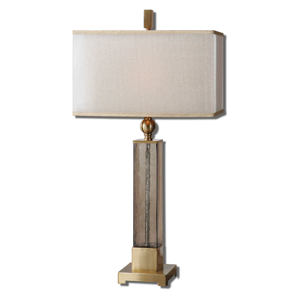 Caecilia Amber Glass Table Lamp - Bombay Mercantile