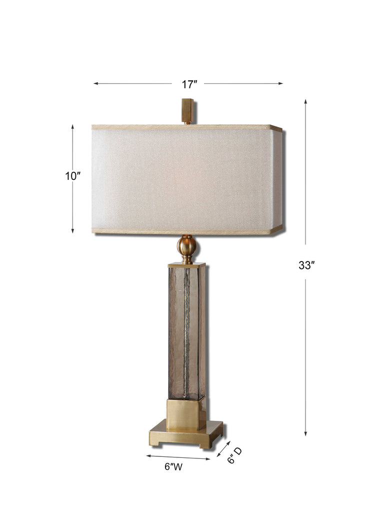 Caecilia Amber Glass Table Lamp - Bombay Mercantile