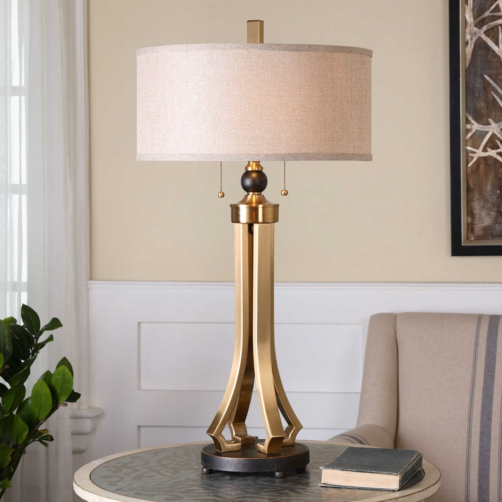 Selvino Brushed Brass Table Lamp - Bombay Mercantile