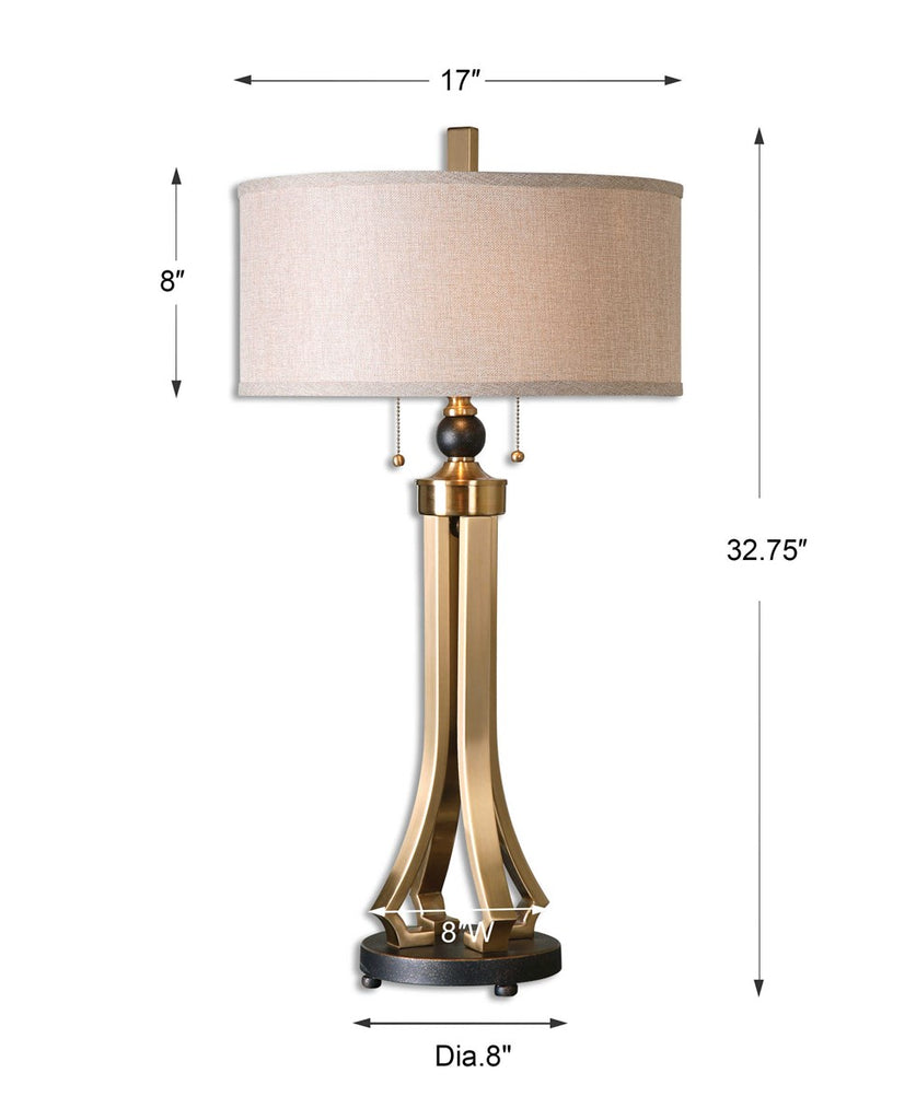 Selvino Brushed Brass Table Lamp - Bombay Mercantile
