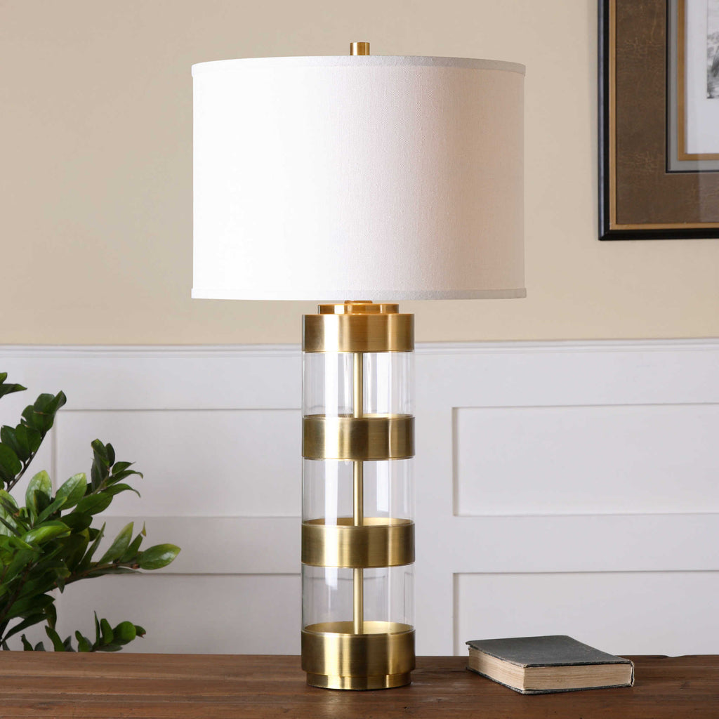 Angora Brushed Brass Table Lamp - Bombay Mercantile