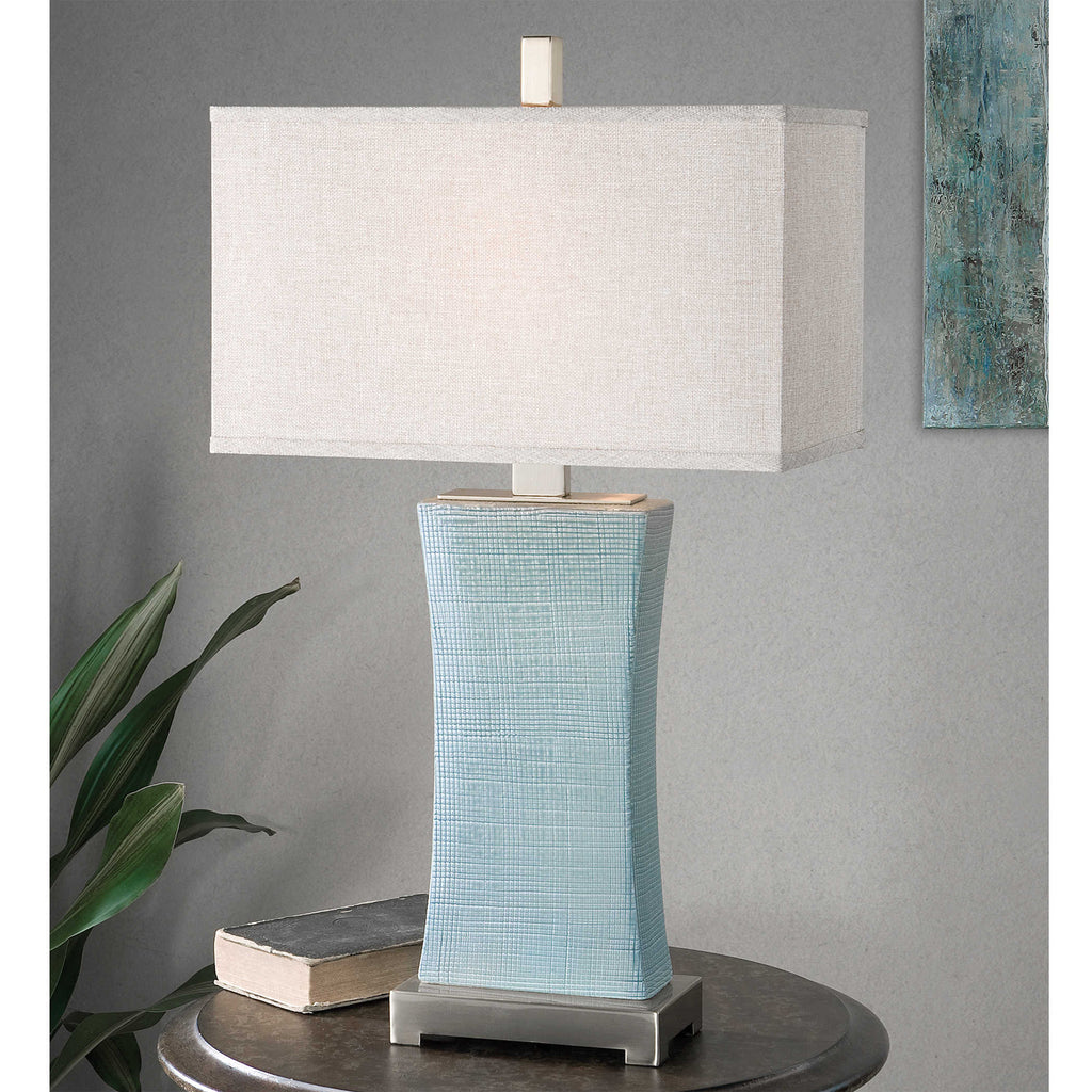 Cantarana Blue Gray Table Lamp - Bombay Mercantile