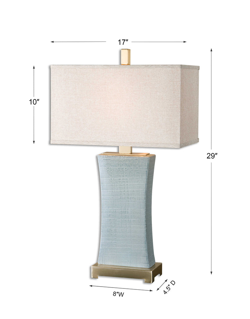Cantarana Blue Gray Table Lamp - Bombay Mercantile