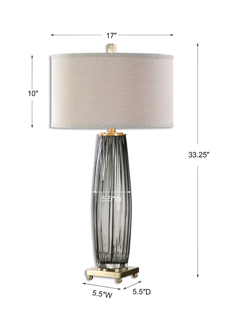 Vilminore Gray Glass Table Lamp - Bombay Mercantile