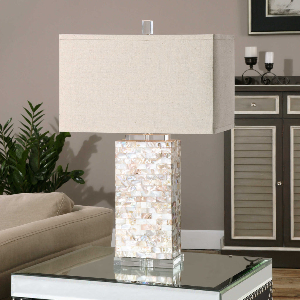 Aden Capiz Shell Lamp - Bombay Mercantile