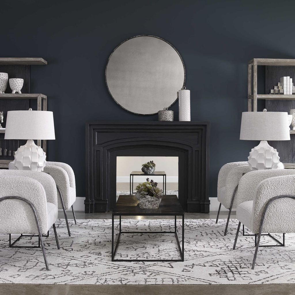 Guerina Scalloped White Lamp - Bombay Mercantile
