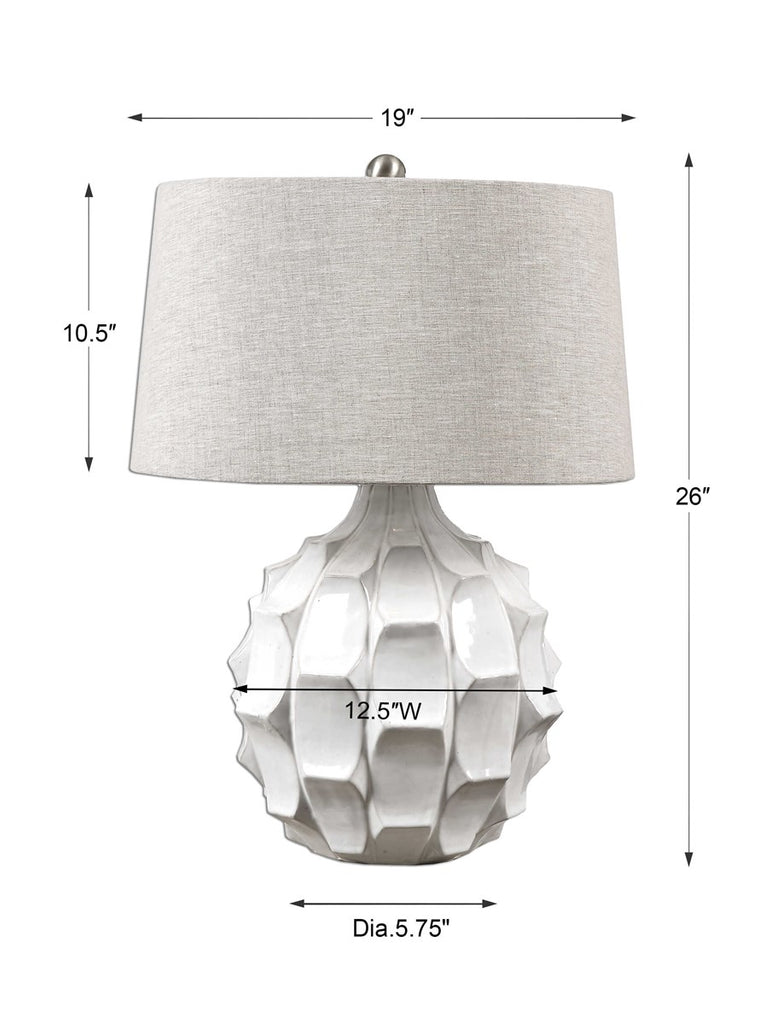 Guerina Scalloped White Lamp - Bombay Mercantile