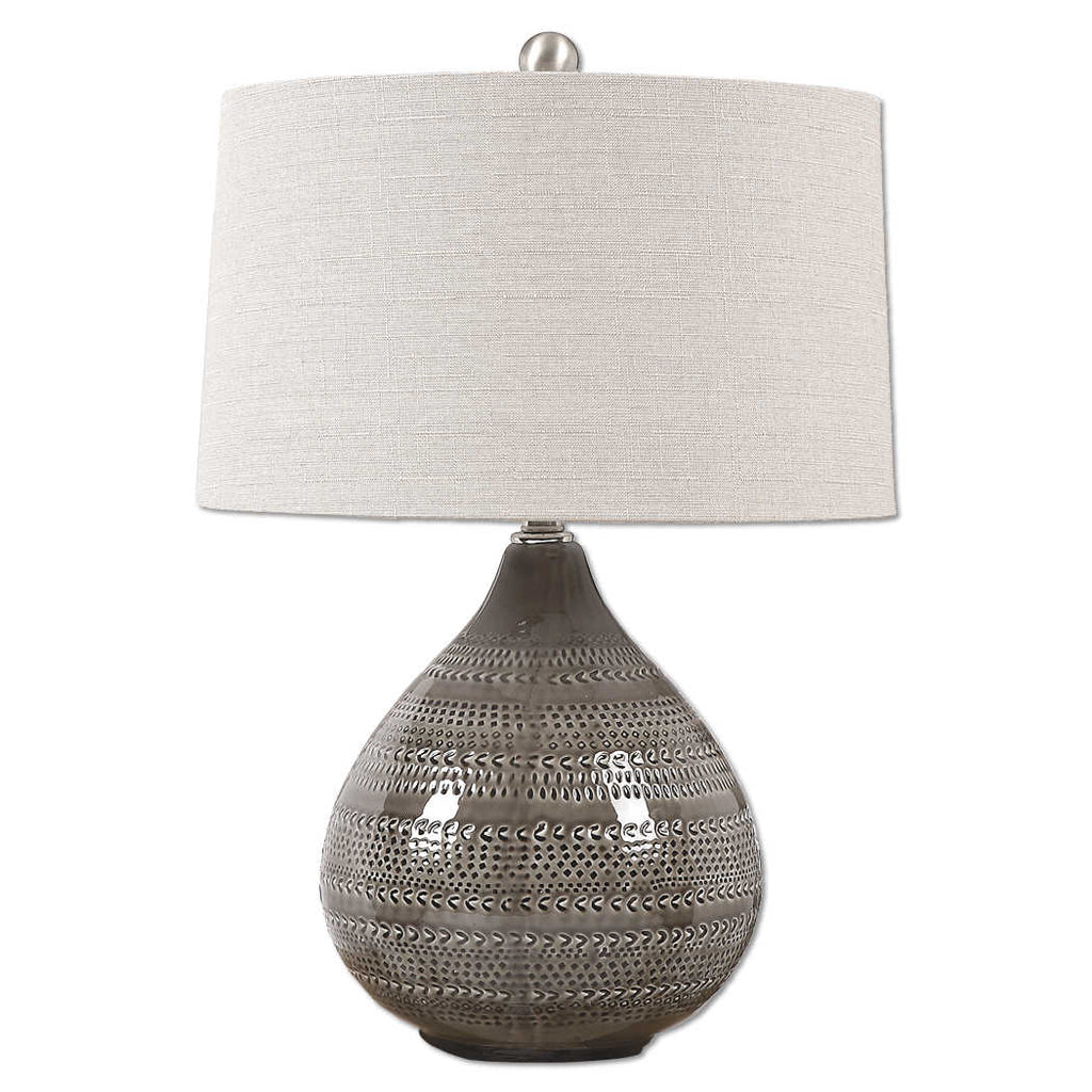 Batova Smoke Gray Lamp - Bombay Mercantile