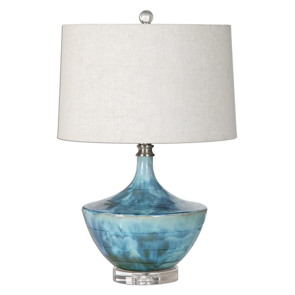 Chasida Blue Ceramic Lamp - Bombay Mercantile