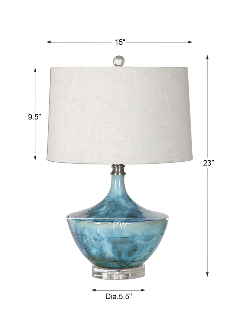 Chasida Blue Ceramic Lamp - Bombay Mercantile