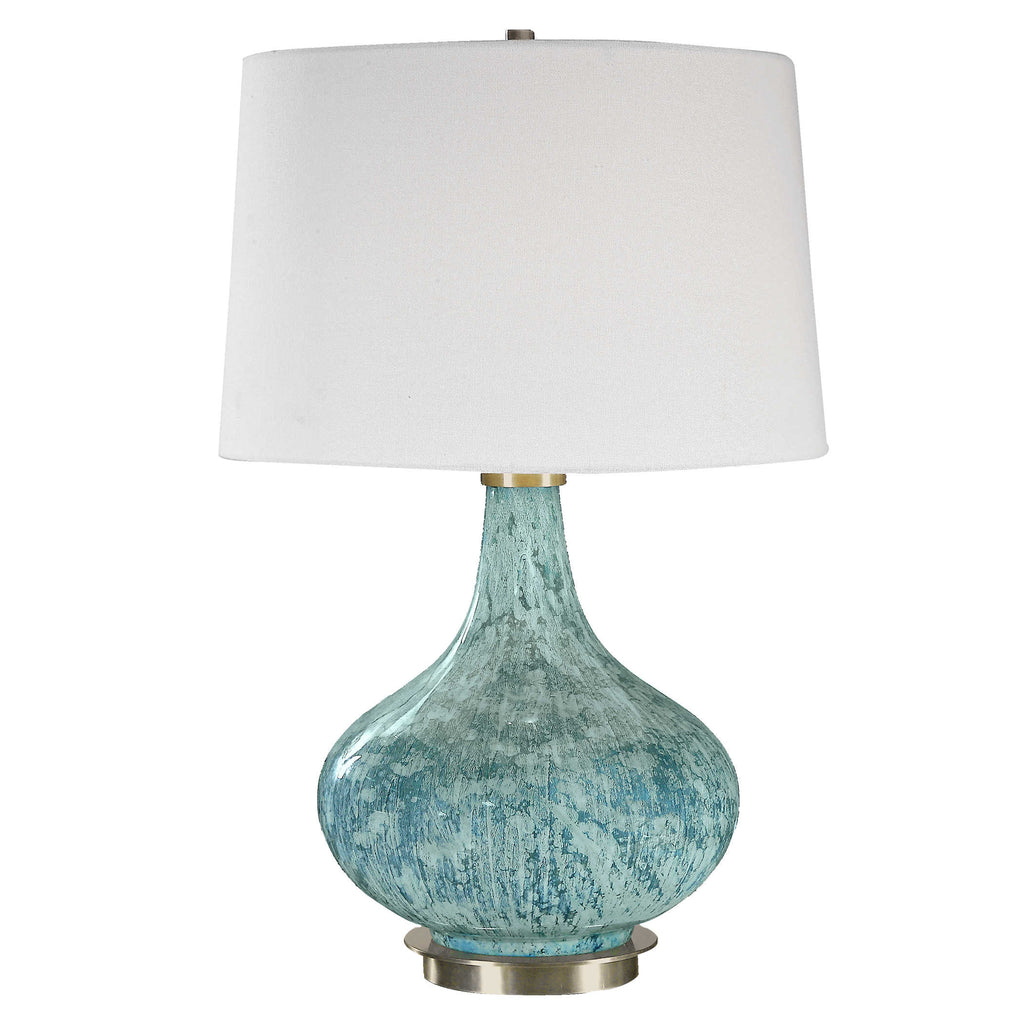 Celinda Blue Gray Glass Lamp - Bombay Mercantile