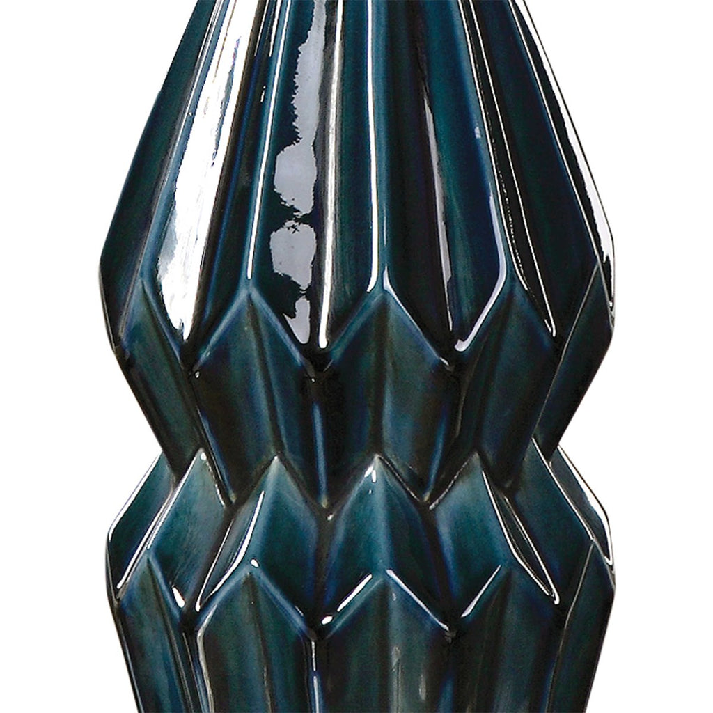 Prussian Blue Ceramic Lamp - Bombay Mercantile