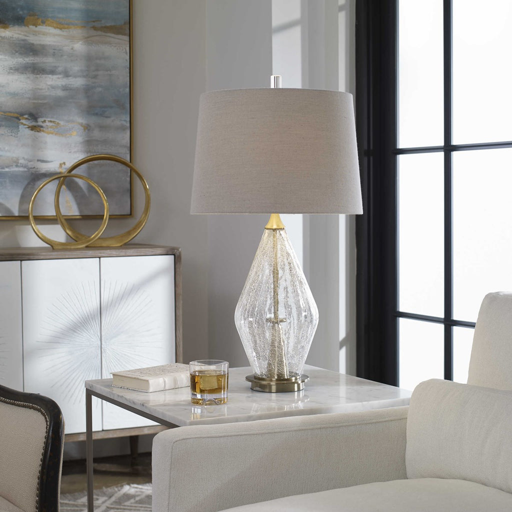 Spezzano Crackled Glass Lamp - Bombay Mercantile