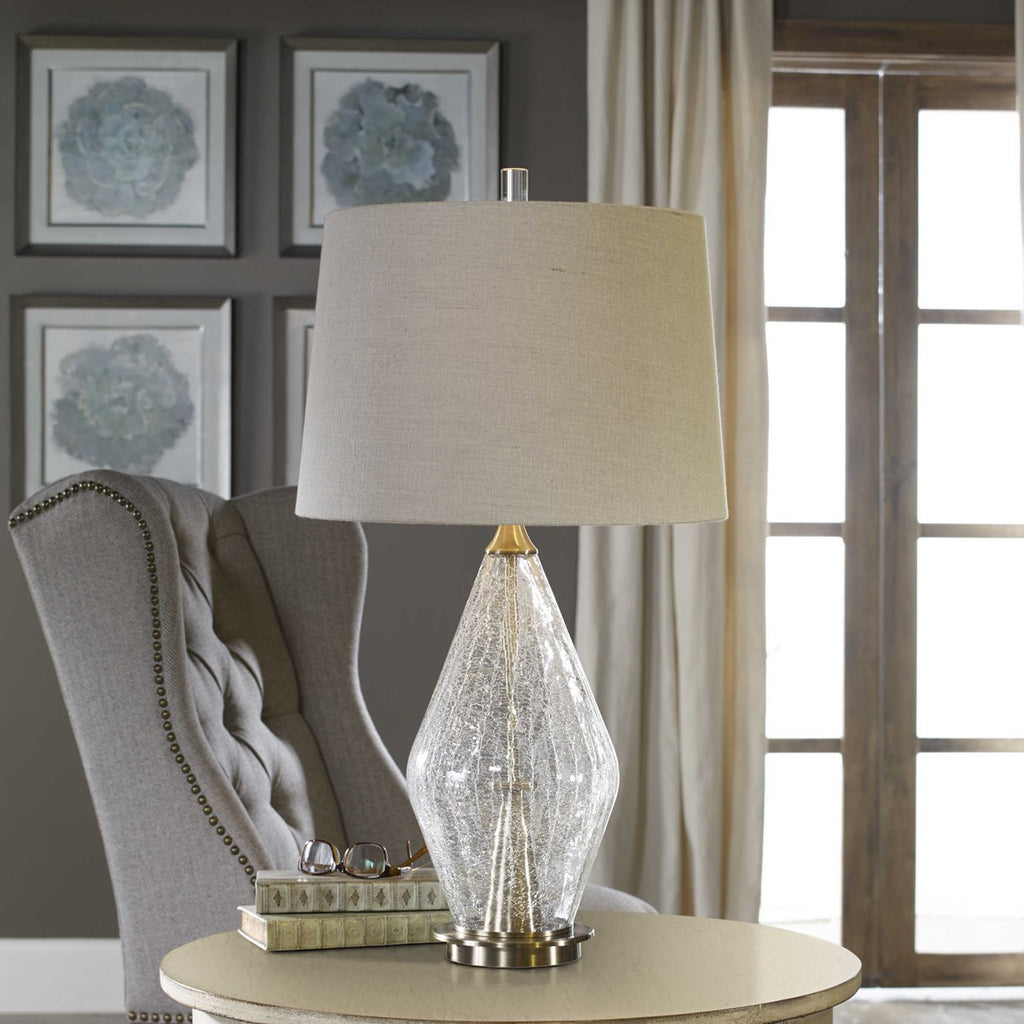 Spezzano Crackled Glass Lamp - Bombay Mercantile