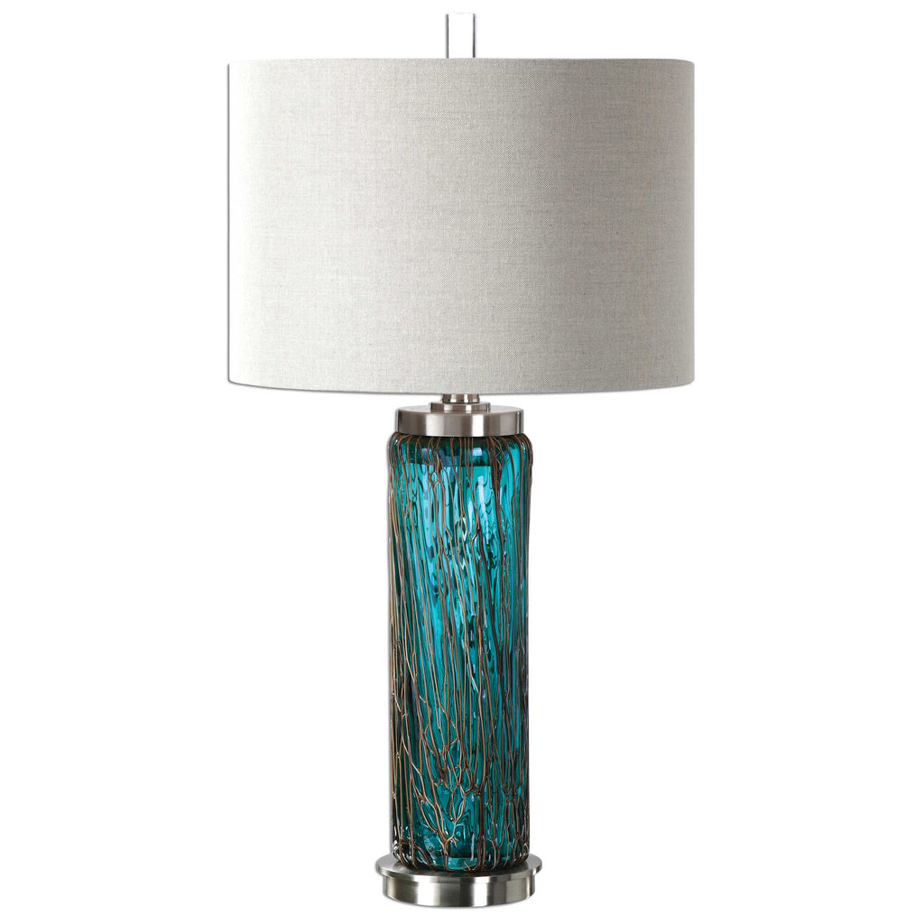Almanzora Blue Glass Lamp - Bombay Mercantile