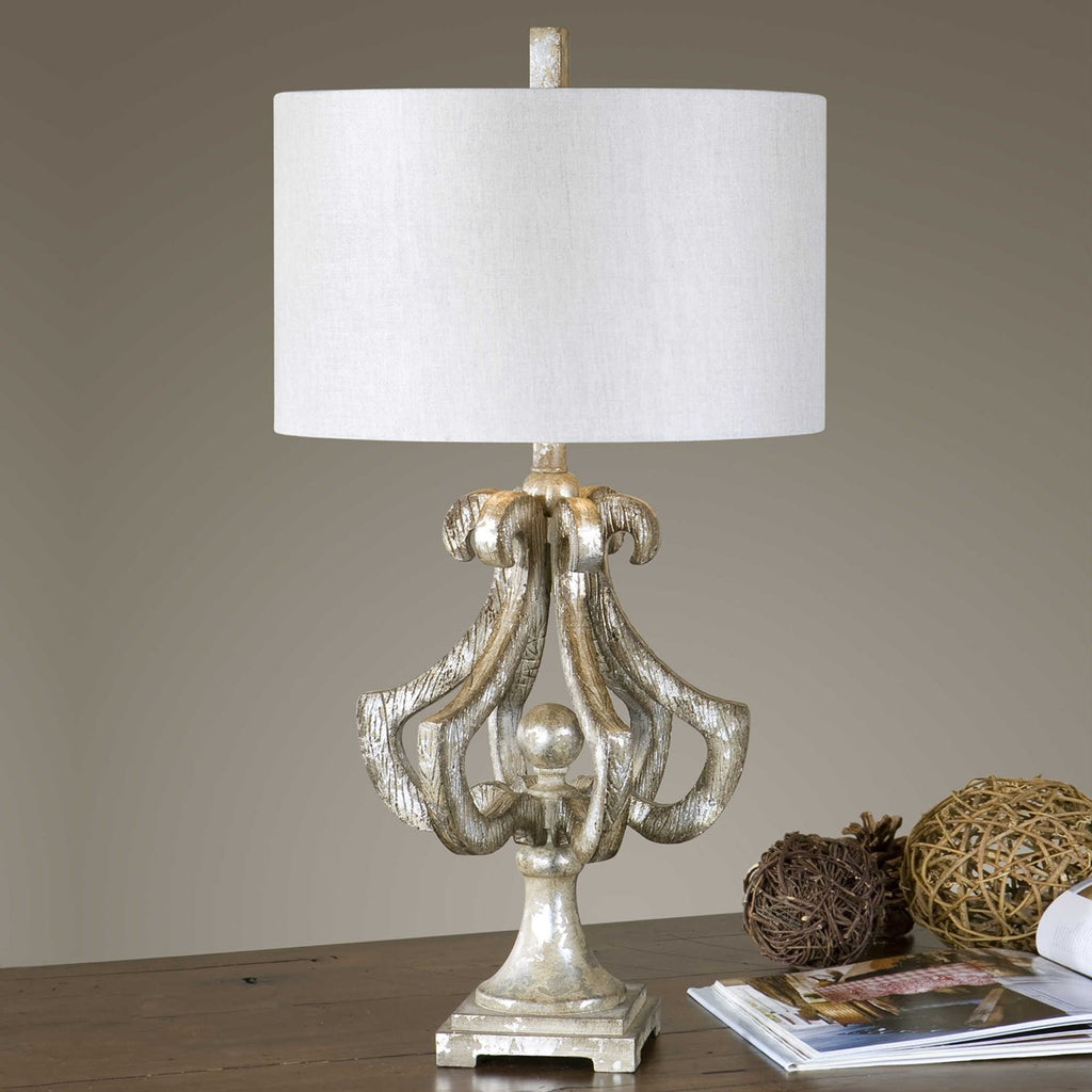 Vinadio Distressed Silver Table Lamp - Bombay Mercantile