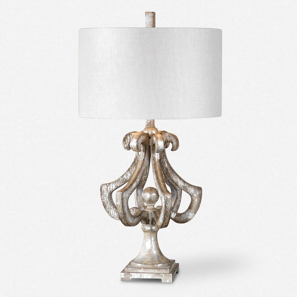 Vinadio Distressed Silver Table Lamp - Bombay Mercantile