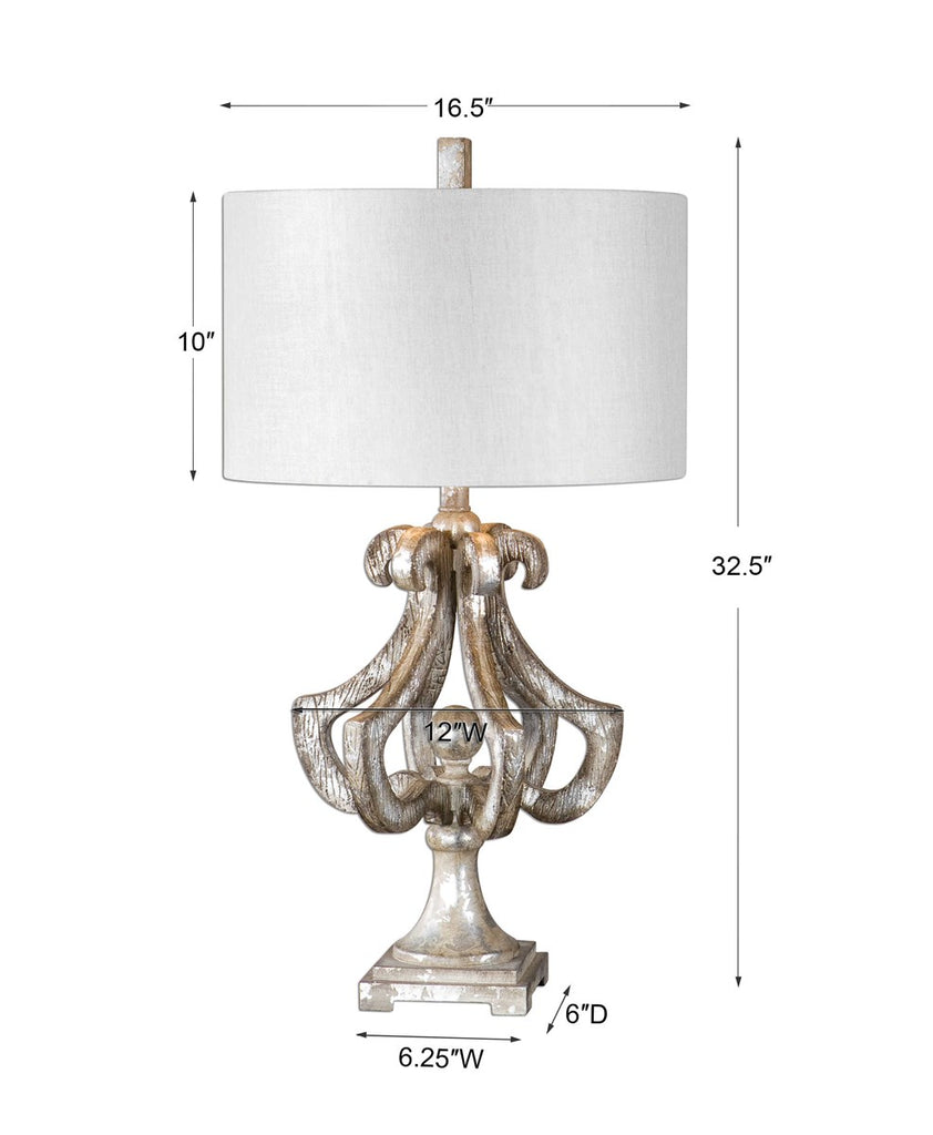 Vinadio Distressed Silver Table Lamp - Bombay Mercantile