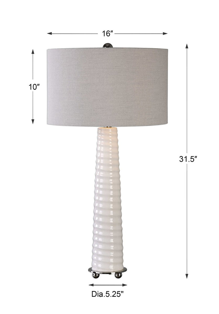 Mavone Gloss White Table Lamp - Bombay Mercantile