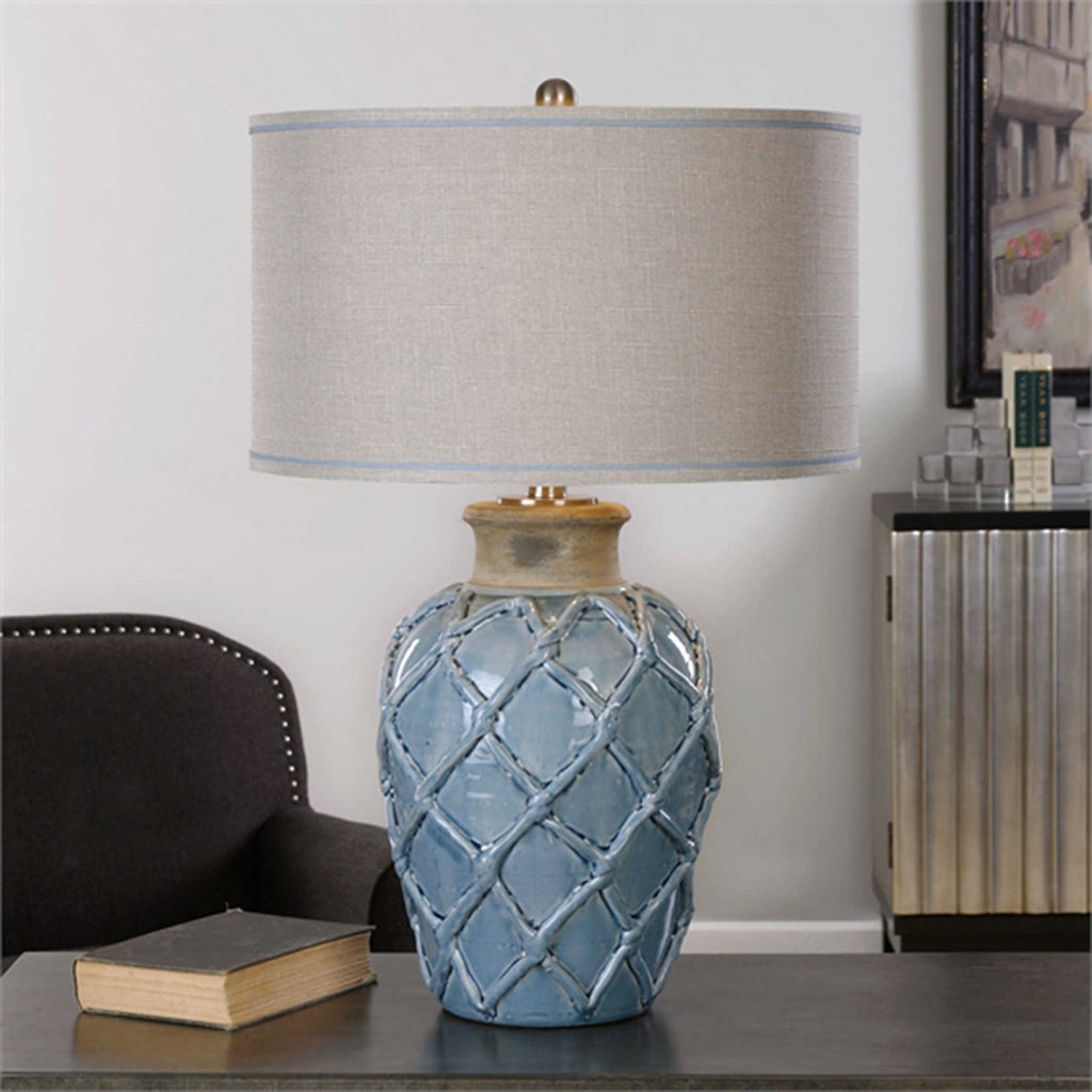 Parterre Pale Blue Table Lamp - Bombay Mercantile