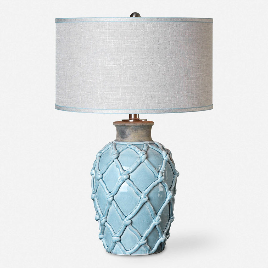 Parterre Pale Blue Table Lamp - Bombay Mercantile