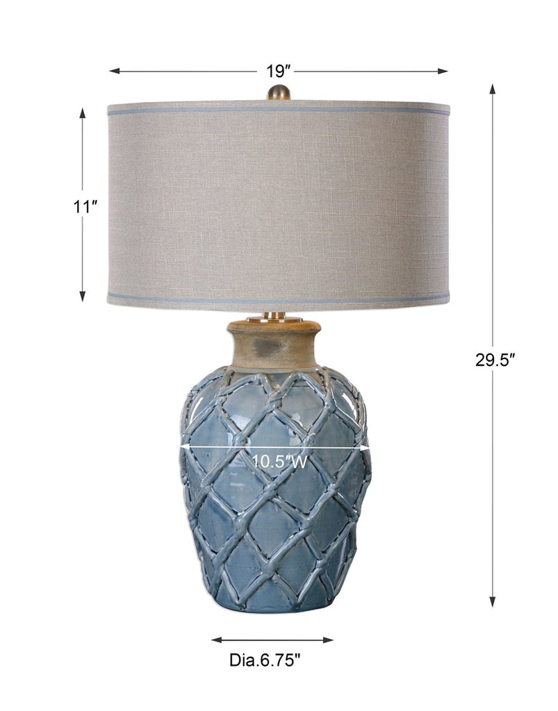 Parterre Pale Blue Table Lamp - Bombay Mercantile