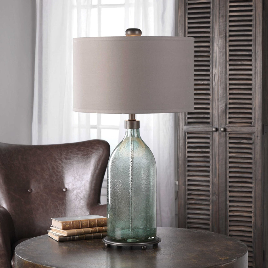 Massana Gray Glass Table Lamp - Bombay Mercantile