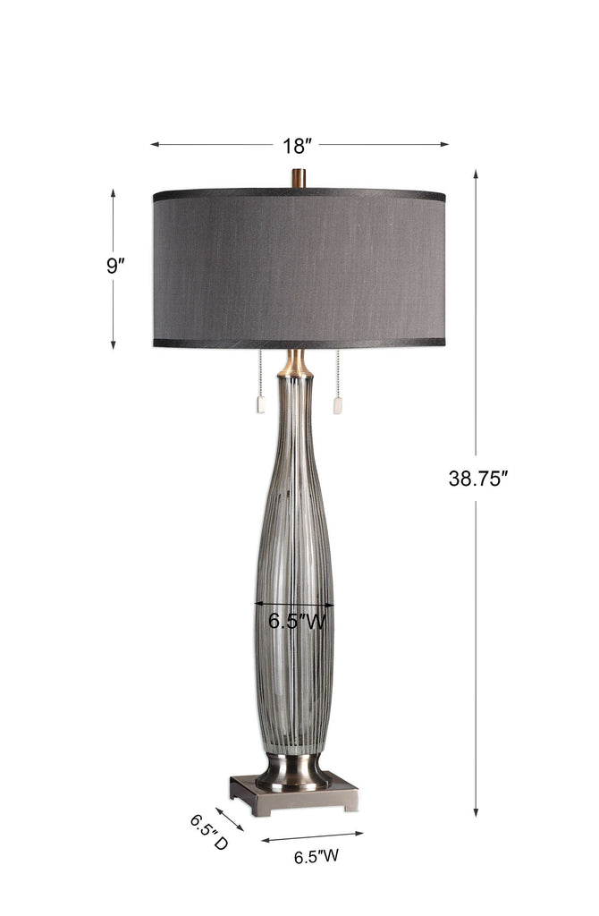 Coloma Gray Glass Table Lamp - Bombay Mercantile
