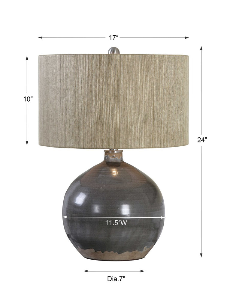 Vardenis Gray Ceramic Lamp - Bombay Mercantile