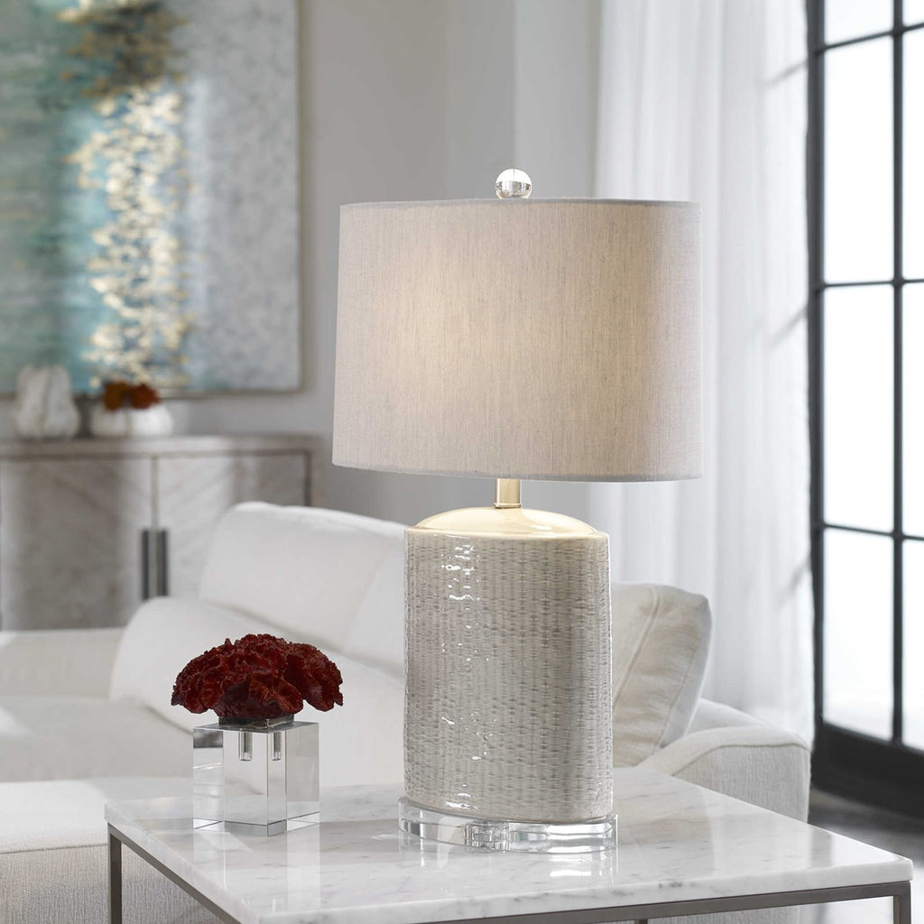 Modica Taupe Ceramic Lamp - Bombay Mercantile