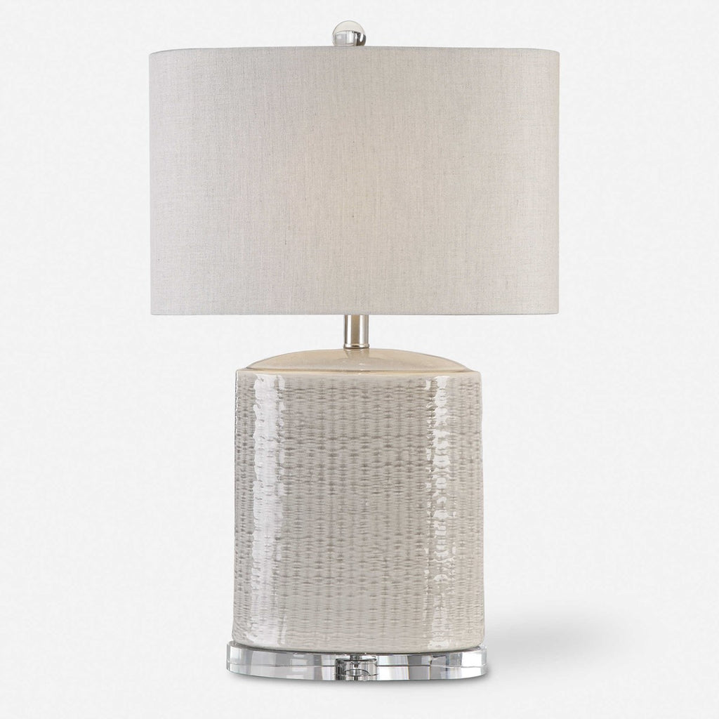 Modica Taupe Ceramic Lamp - Bombay Mercantile