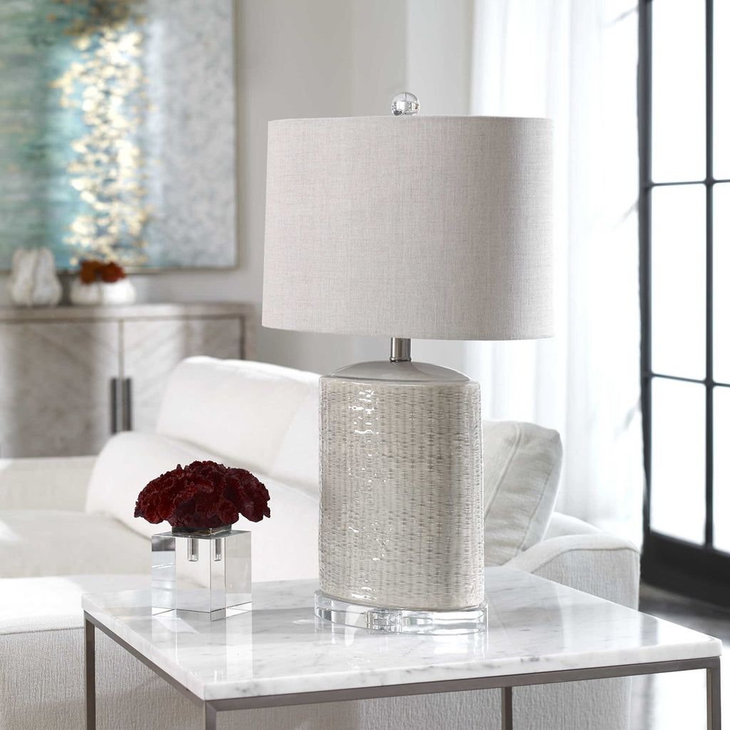 Modica Taupe Ceramic Lamp - Bombay Mercantile