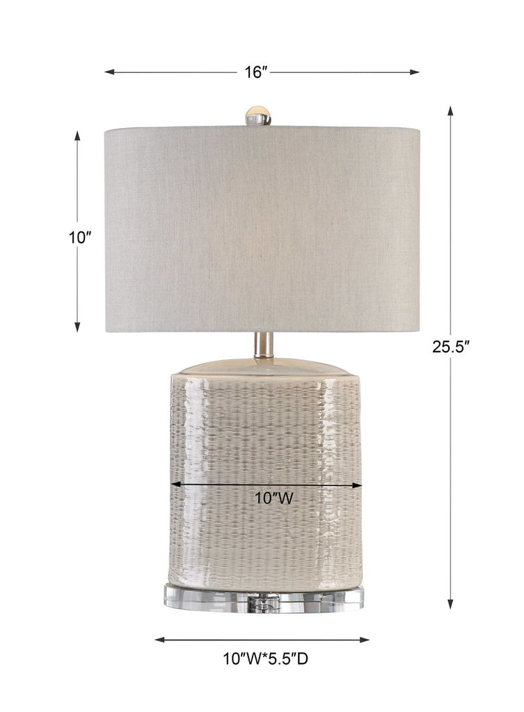 Modica Taupe Ceramic Lamp - Bombay Mercantile