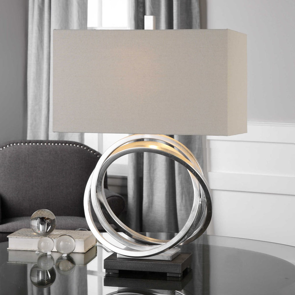 Soroca Silver Rings Lamp - Bombay Mercantile