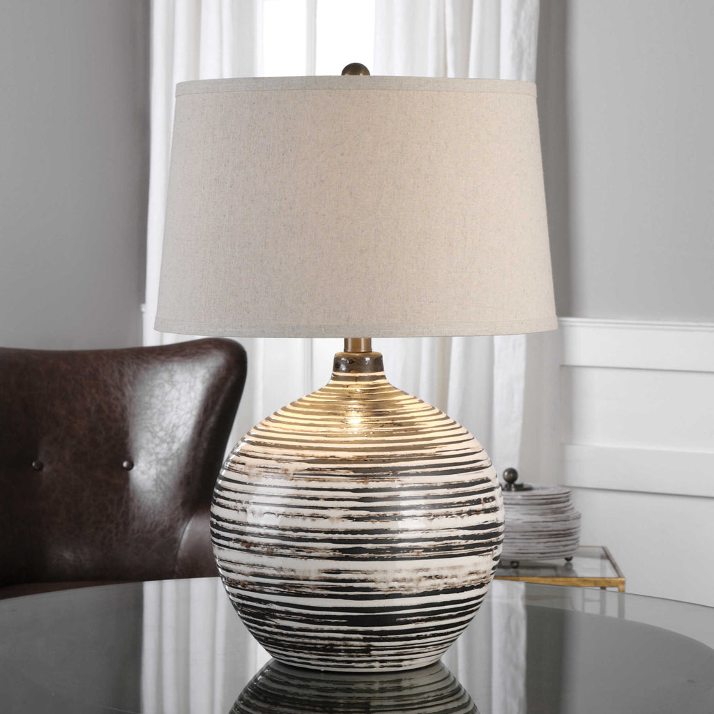Bloxom Mocha Ivory Lamp - Bombay Mercantile