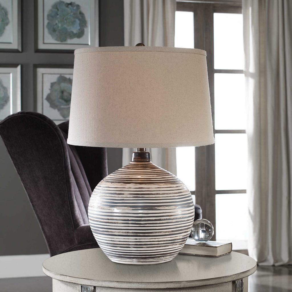 Bloxom Mocha Ivory Lamp - Bombay Mercantile