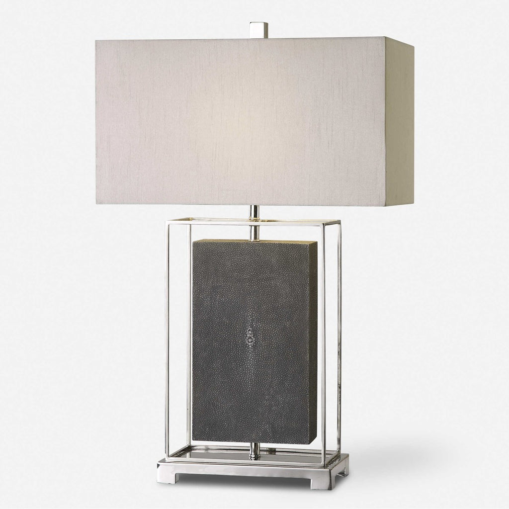 Sakana Gray Textured Table Lamp - Bombay Mercantile