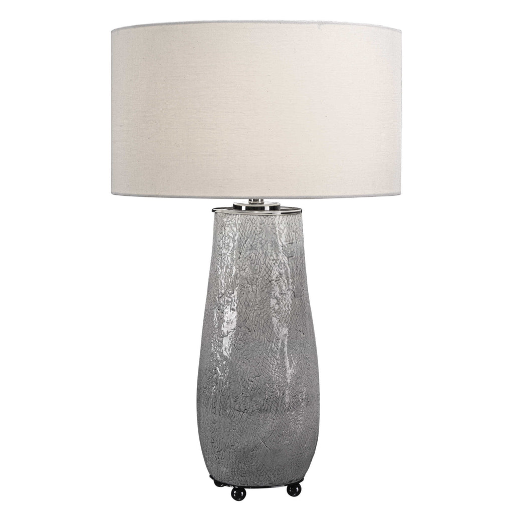 Balkana Aged Gray Table Lamp - Bombay Mercantile